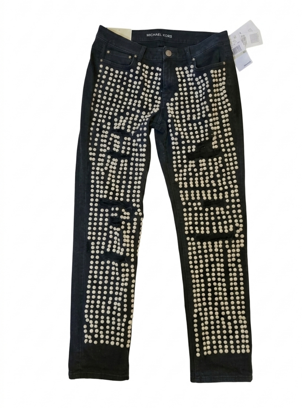 Michael Kors Dillon Relaxed Crystal Embellished Jeans